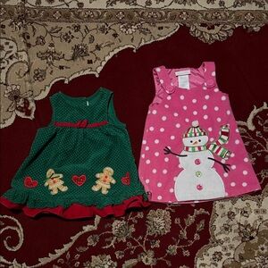 Bonnie Baby Green and Pink Kids Dresses